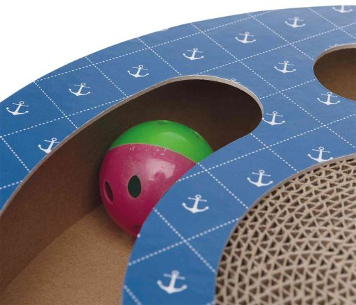 Trixie Когтеточка-барабан  для кошек  с игрушками, синий, диаметр:33 см