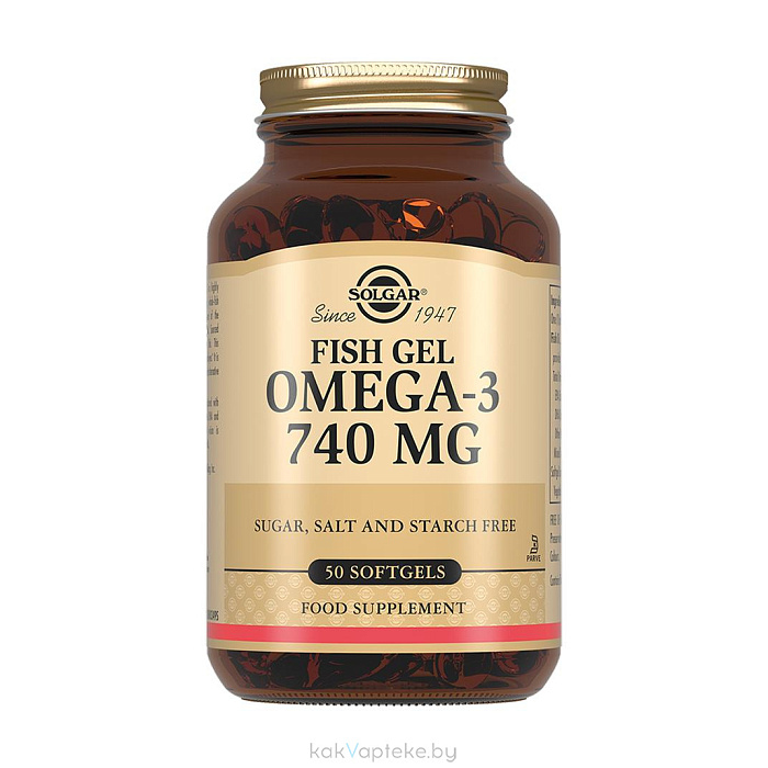 Solgar Рыбий жир Омега-3 740 мг, БАД капсулы №50