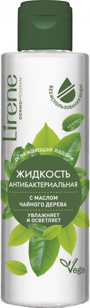Lirene Освежающая антибактериальная жидкость для рук с маслом чайного дерева 100 мл