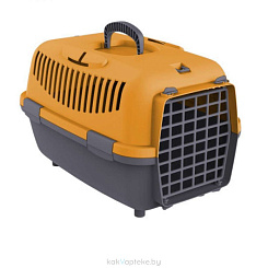 KIRI-KIRI Контейнер для переноски питомца NOMADE 1, 48x32x32 см, тёмно-серый / оранжевый, до 6 кг