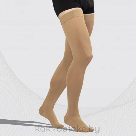 Чулки компрессионные ELAST 0402 LUX с мыском IIкк (23-32 mmHg)  Карамель размер 4 Рост 2