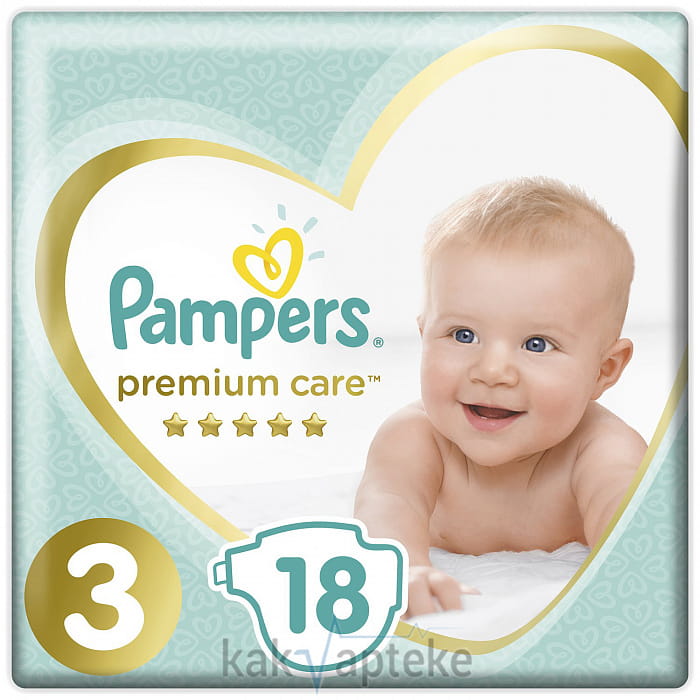 PAMPERS Premium Care Детские одноразовые подгузники (Midi), 18 шт