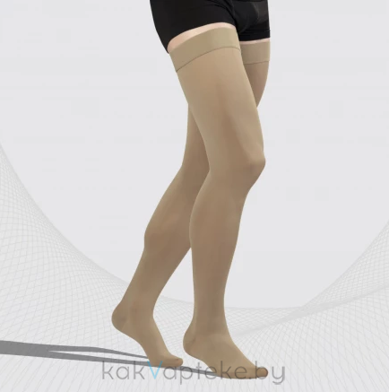 Чулки компрессионные ELAST 0402 LUX с мыском IIкк (23-32 mmHg)  Песочный размер 3 Рост 2