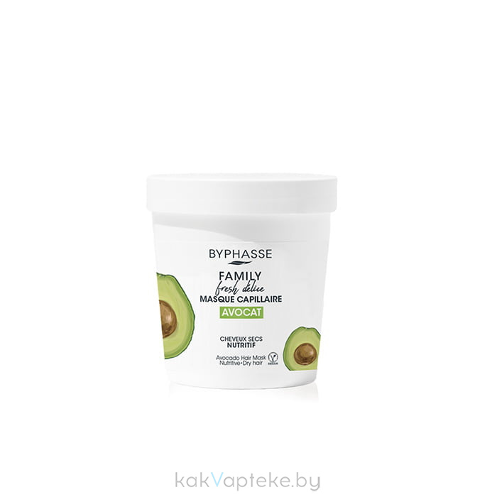 BYPHASSE Маска для волос FAMILY Авокадо для сухих и поврежденных волос, 250 мл
