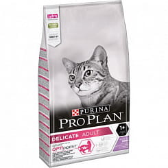 Pro Plan Корм сухой полнорационный для взрослых кошек с чувствительным пищеварением или особым предпочтениями в еде, с высоким содержанием Индейки, 3кг
