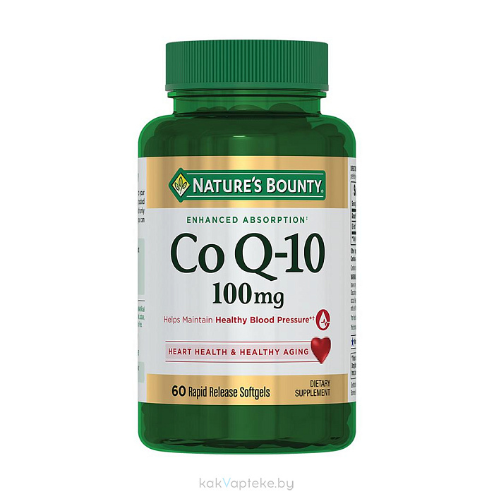 Nature's Bounty Коэнзим Q10 100 мг, БАД капсулы №60