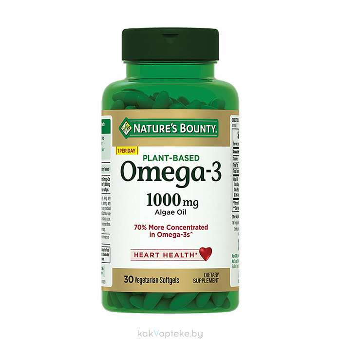 Nature's Bounty Омега-3 из морских водорослей, БАД капсулы №30