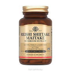 Solgar Экстракт грибов Рейши, Шиитаке и Мейтаке, БАД капсулы №50