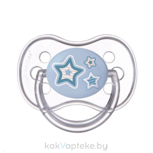 Canpol babies Пустышка-соска силиконовая  (круглая  6-18 мес.), арт 22/563_blu