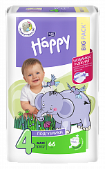 Bella Baby Happy Maxi Подгузники гигиенические для детей (Flexi Fit), 66 шт