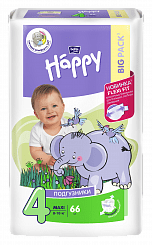 Bella Baby Happy Maxi Подгузники гигиенические для детей (Flexi Fit), 66 шт