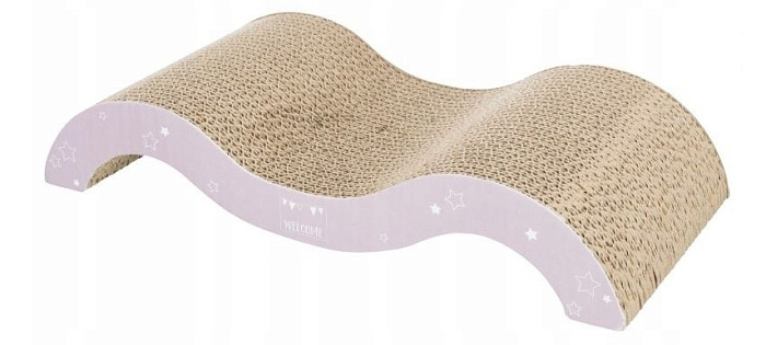 Trixie Когтеточка-волна для кошек из картона, "Junior ",  лиловая/ментол, 38*7*18см