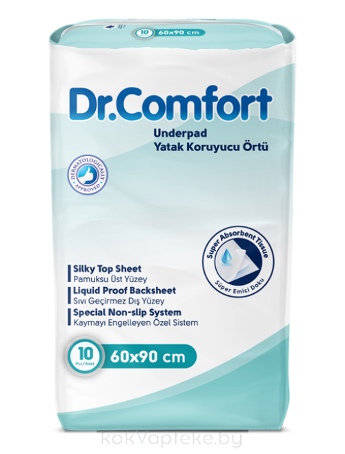 Dr.Comfort Впитывающие пеленки для взрослых 60х90, 10 шт