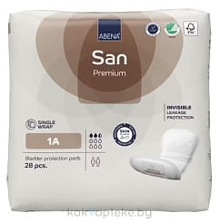 Abena San Premium (1А) Прокладки одноразовые урологические для взрослых, 28 шт