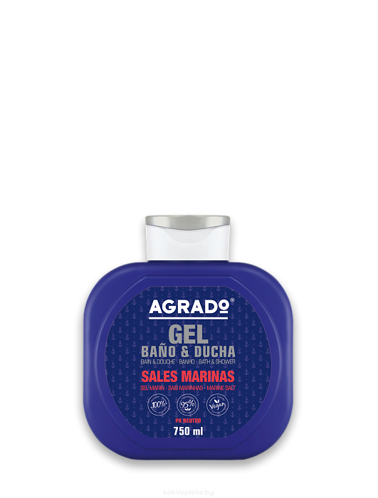 AGRADO Гель для ванны и душа Морская соль / Marine Salt Bath & Shower Gel, 750мл