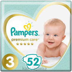 PAMPERS Premium Care Детские одноразовые подгузники Midi (6-10 кг), 52 шт