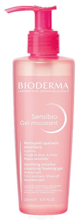 Bioderma Гель для лица очищающий Sensibio 200 мл