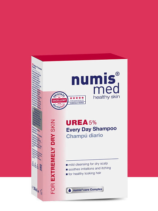 Numis med Шампунь для волос с 5% мочевиной для ежедневного применения для очень сухой кожи головы, 200 мл