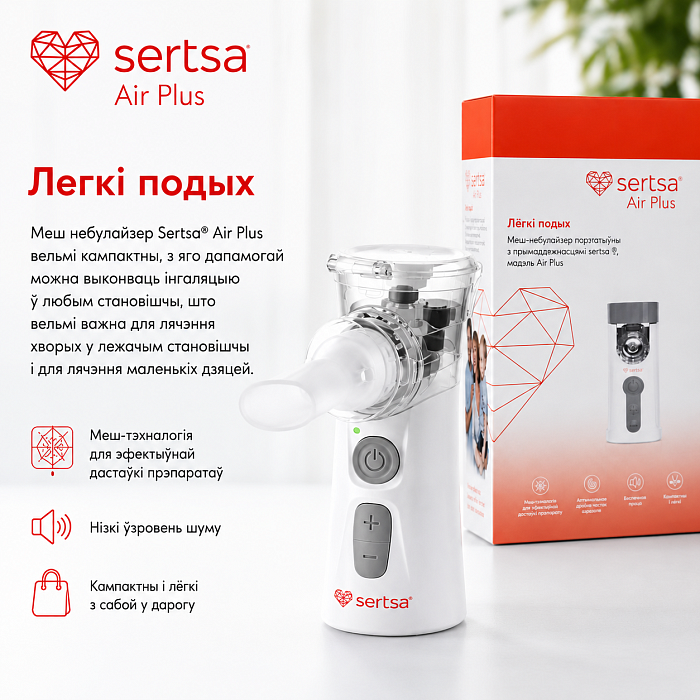 Меш-небулайзеры портативные с принадлежностями: меш-небулайзер портативный с принадлежностями sertsa, модель Air Plus