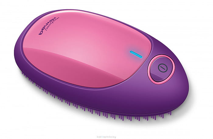 Электрический прибор бытового назначения для ухода за волосами: торговой марки  "Beurer": щетка для распутывания волос (с ионизацией) модель НТ10 IONIC(сиренево- розовый)