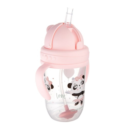 Canpol babies Поильник (непроливающий, с трубочкой и утяжелителем "Exotic Animals" 6+, 270 мл) арт.56/606_pin