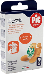 Пластырь Classic универс. с антибакт подуш, набор, размеры мм:19x72; 25х72; 16х57; диам. 22,5; № 20