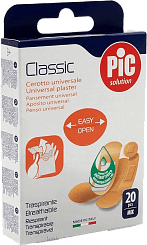 Пластырь Classic универс. с антибакт подуш, набор, размеры мм:19x72; 25х72; 16х57; диам. 22,5; № 20