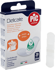 Пластырь Delicate с антибактериальной подушечкой для чувствительной кожи, размеры мм: 19 х 72, № 20