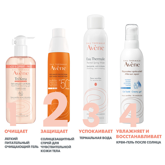 AVENE Солнцезащитный спрей для чувствительной кожи SPF 50+ 200 мл