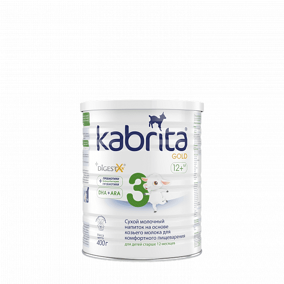 Kabrita 3 GOLD Сухой молочный напиток на основе козьего молока для комфортного пищеварения  для детей старше 12 месяцев 400г