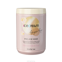 Inebrya ICECREAM ARGAN AGE Маска для придания блеска волосам с аргановым маслом PRO-AGE MASK, 1000 мл