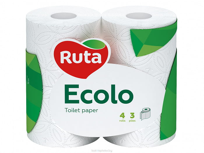 Туалетная бумага "Ecolo" (Deluxe 4 рул. белая)