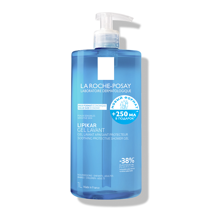 LA ROCHE-POSAY Lipikar Gel Lavant/Липикар Гель для душа успокаивающий с защитными свойствами для чувствительной кожи младенцев, детей и взрослых 1000 мл