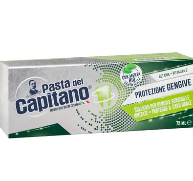 Pasta del Capitano Зубная паста с бетаином и витамином Е для чувствительных и раздраженных дёсен GUM PROTECTION TOOTHPASTE, 75 мл