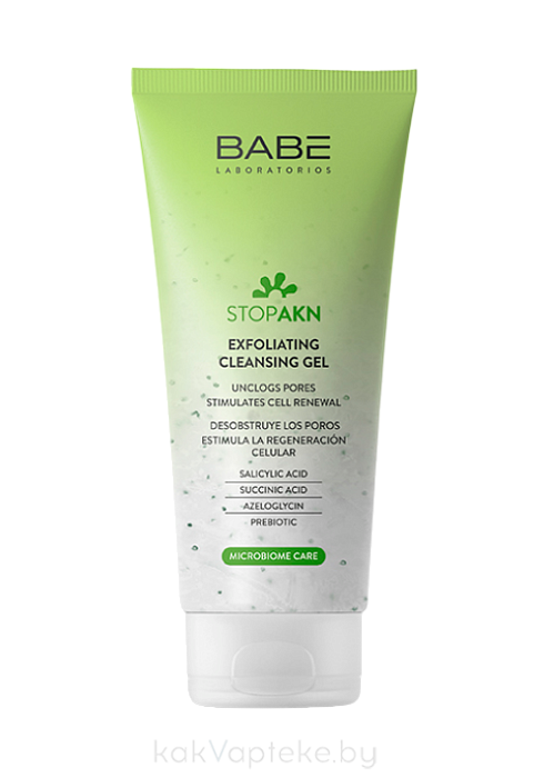 "LABORATORIOS BABE" STOP AKN Гель-эксфолиант для глубокого очищения жирной и проблемной кожи лица / STOP AKN EXFOLIATING CLEANSING GEL  200 мл