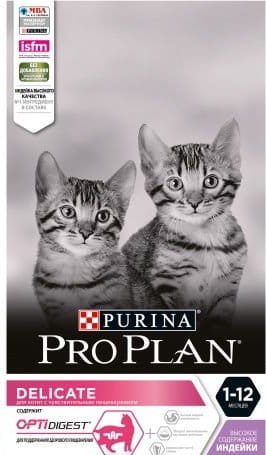 Pro Plan Корм сухой полнорац. для котят с чув/ пищ или с особыми предпочтениями в еде, с выс. содерж. Индейки, 10 кг
