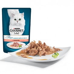 Gourmet Гурмэ Перл Корм консервированный  полнорационный для взрослых кошек с лососем, нежное филе в соусе, 85 г
