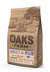 OAK'S FARM Полноценный беззерновой корм для взрослых собак всех пород Lamb/ Ягненок 12кг
