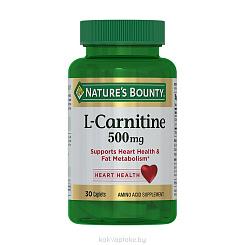 Nature's Bounty L-карнитин 500 мг, БАД таблетки №30