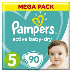 PAMPERS Active Baby  Детские одноразовые подгузники Junior, 90шт