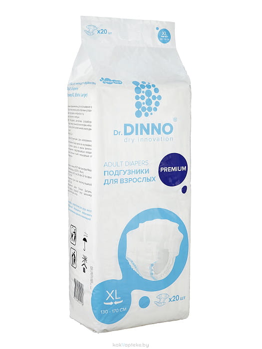 Dr.DINNO Premium Подгузники для взрослых (размер  ХL) 20 шт