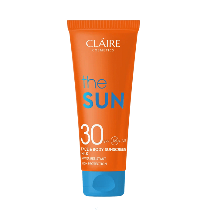 CLAIRE COSMETICS THE SUN Солнцезащитное увлажняющее молочко для лица и тела водостойкое SPF 30, 200 мл