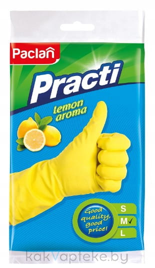 Paclan Перчатки резиновые (запах/лимона(M))