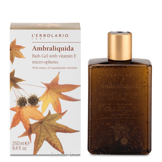 L'Erbolario АМБРОВОЕ ДЕРЕВО Гель для душа и ванны с микрогранулами, обогащенными витамином Е 250 мл