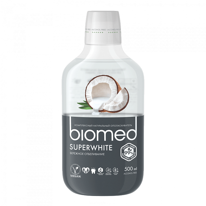 BIOMED Комплексный ополаскиватель для полости рта SUPER WHITE 500 мл