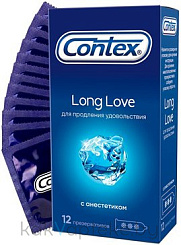 Презервативы из натурального латекса с анестетиком Contex® Long Love 12шт