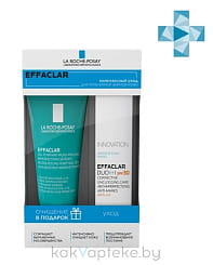 La Roche-Posay Effaclar набор: Крем-гель корректирующий для проблемной кожи лица DUO+ SPF30/PPD10, 40мл + Гель для кожи с выраженными несовершенствами очищающий микроотшелушивающий, 50мл