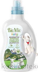 BioMio BABY BIO-SENSITIVE Экологичный гель и кондиционер для стирки детского белья 1000 мл