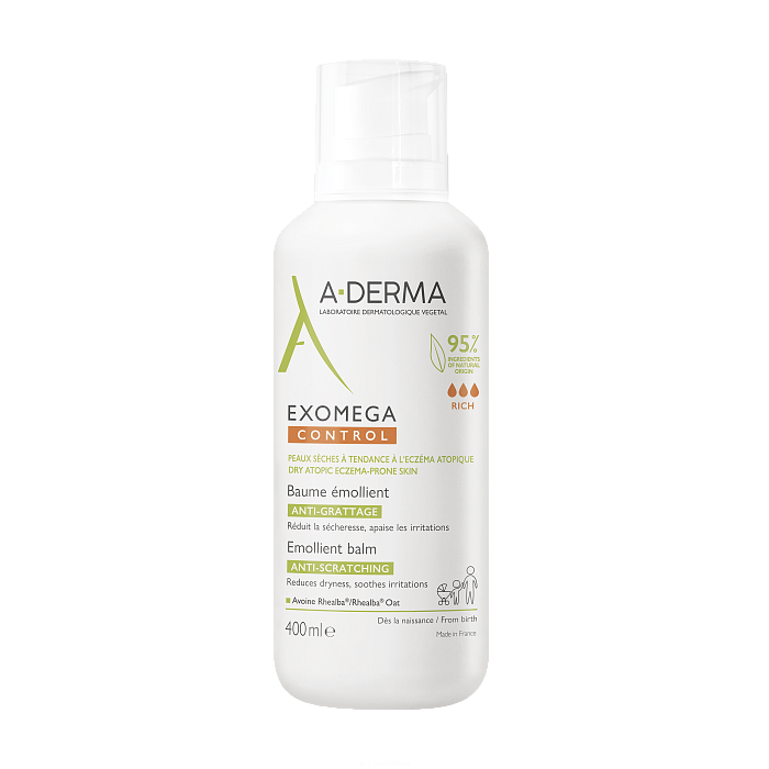 A-DERMA EXOMEGA CONTROL Смягчающий бальзам для лица и тела 400 мл