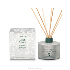 L'Erbolario СЕРЕБРЯНЫЙ БУКЕТ Ароматизированный раствор для пропитки ротанговых палочек 200 мл